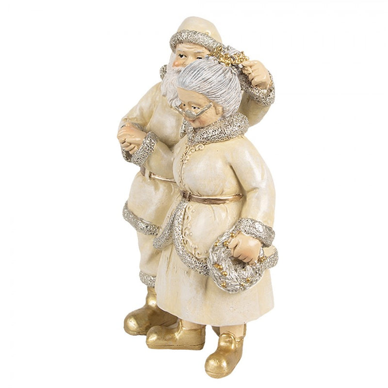 Ornament kerstman/vrouw beige goud