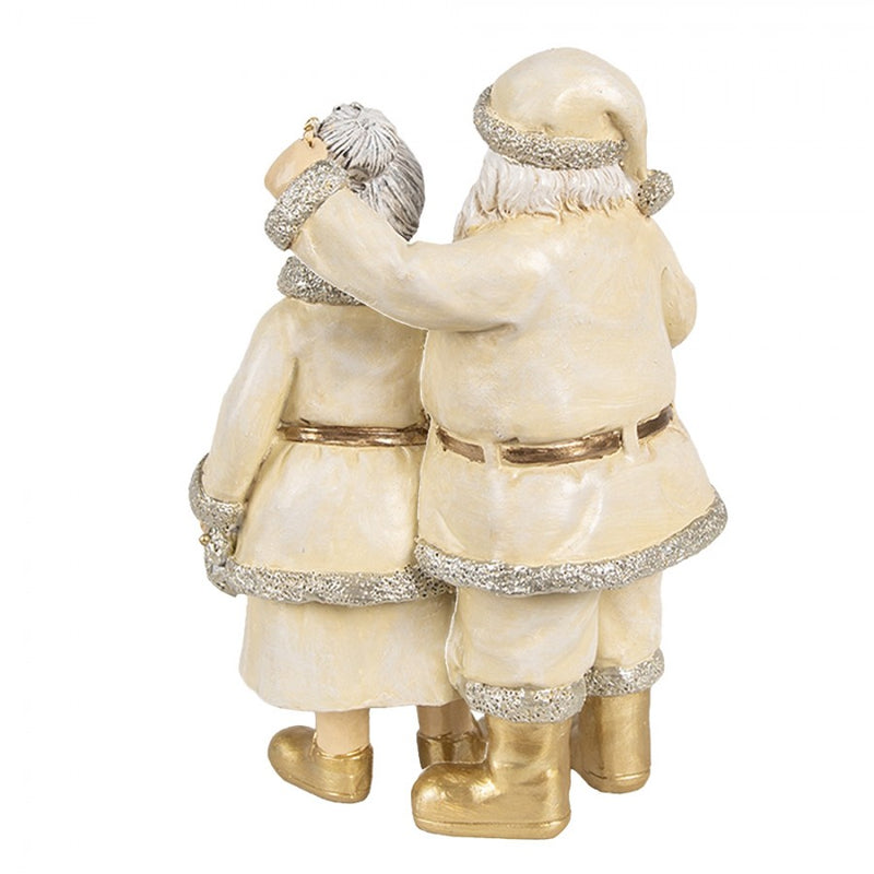 Ornament kerstman/vrouw beige goud