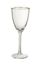 J-Line rode wijnglas gouden rand