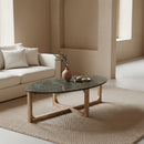 Ovale marmeren salontafel - Groen