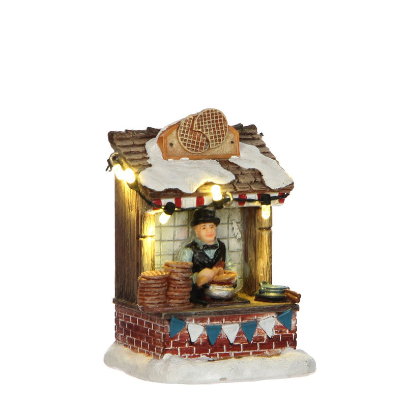 LuVille Kerstdorp Miniatuur Stroopwafelkraam