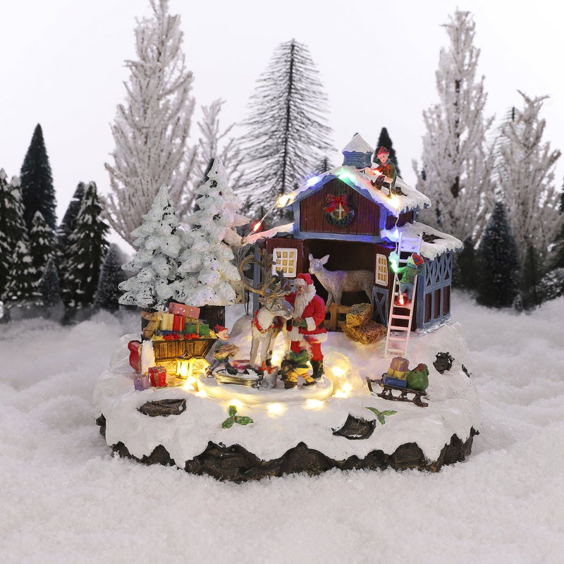 LuVille Kerstdorp Miniatuur Santa's dorp met Rendier