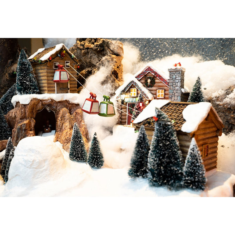 LuVille Kerstdorp Miniatuur Bristle Bomen - 21 Stuks