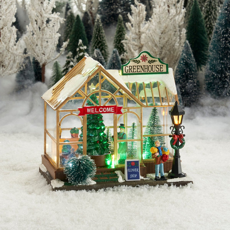 LuVille Kerstdorp Miniatuur Winter Kweekkas