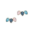 Classic Triple Leaf Earpins Rosewater Opal