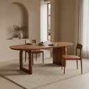 Bullnose eettafel bruin mix onderstel