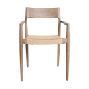 Freya tuinstoel met armleuning naturel - licht teakhout