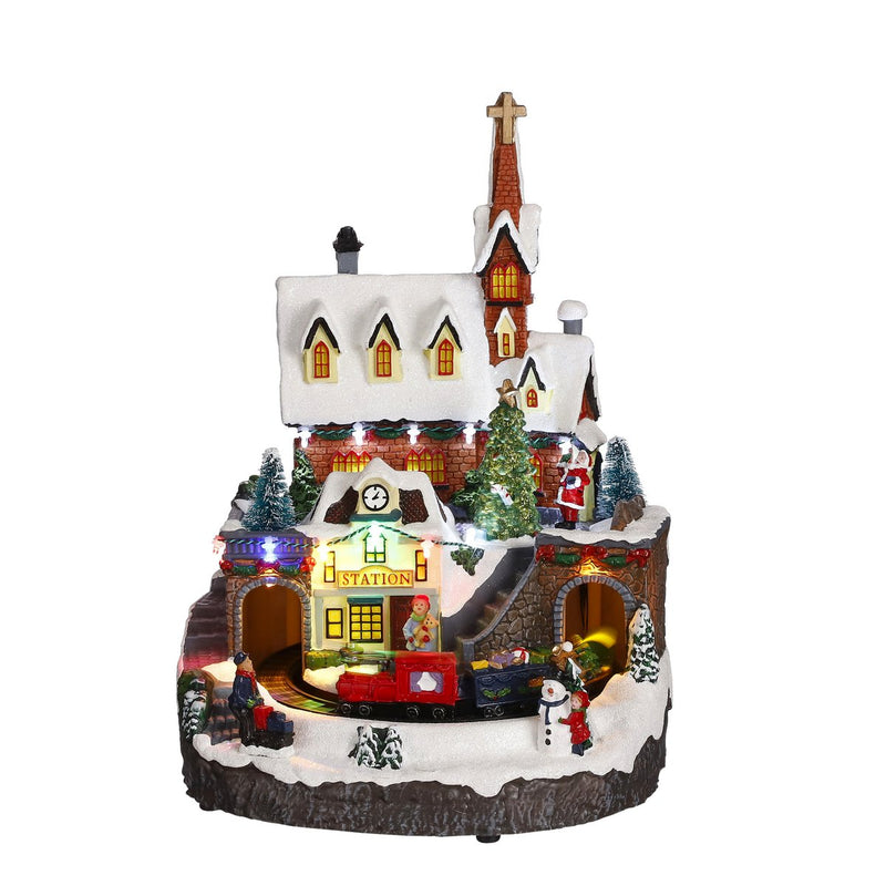 LuVille Kerstdorp Miniatuur Treinstation