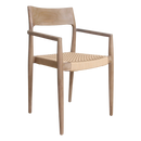 Freya tuinstoel met armleuning naturel - licht teakhout