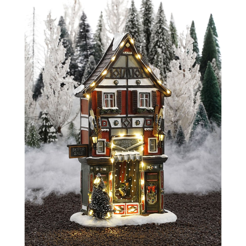 LuVille Kerstdorp Miniatuur Wintersportwinkel