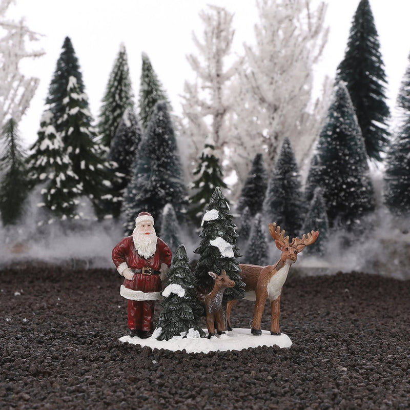 LuVille Kerstdorp Miniatuur Kerstman met Herten