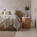 Malakka bijzettafel marmer wit