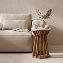 Sarawak bijzettafel marmer wit