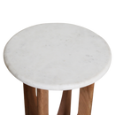 Kuching bijzettafel marmer wit