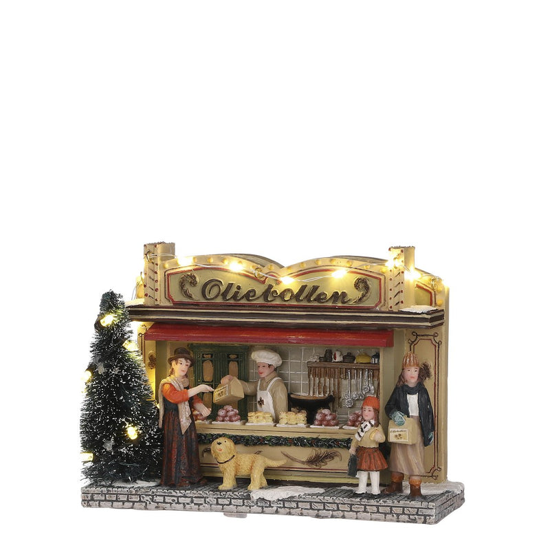 LuVille Kerstdorp Miniatuur Oliebollenkraam