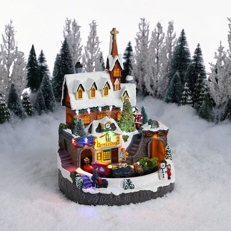 LuVille Kerstdorp Miniatuur Treinstation