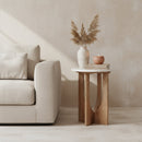 Kuching bijzettafel marmer wit