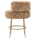 Hair brown bar chair metal base