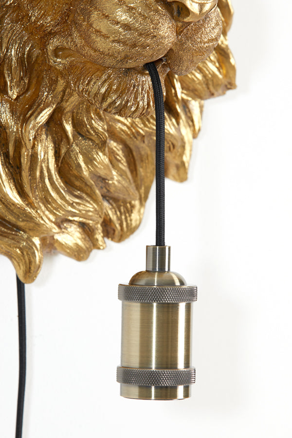 Wandlamp LION Brons goud