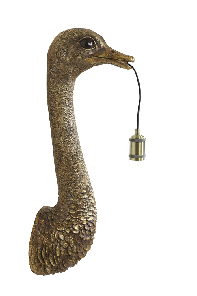 Wandlamp Ostrich antiek brons