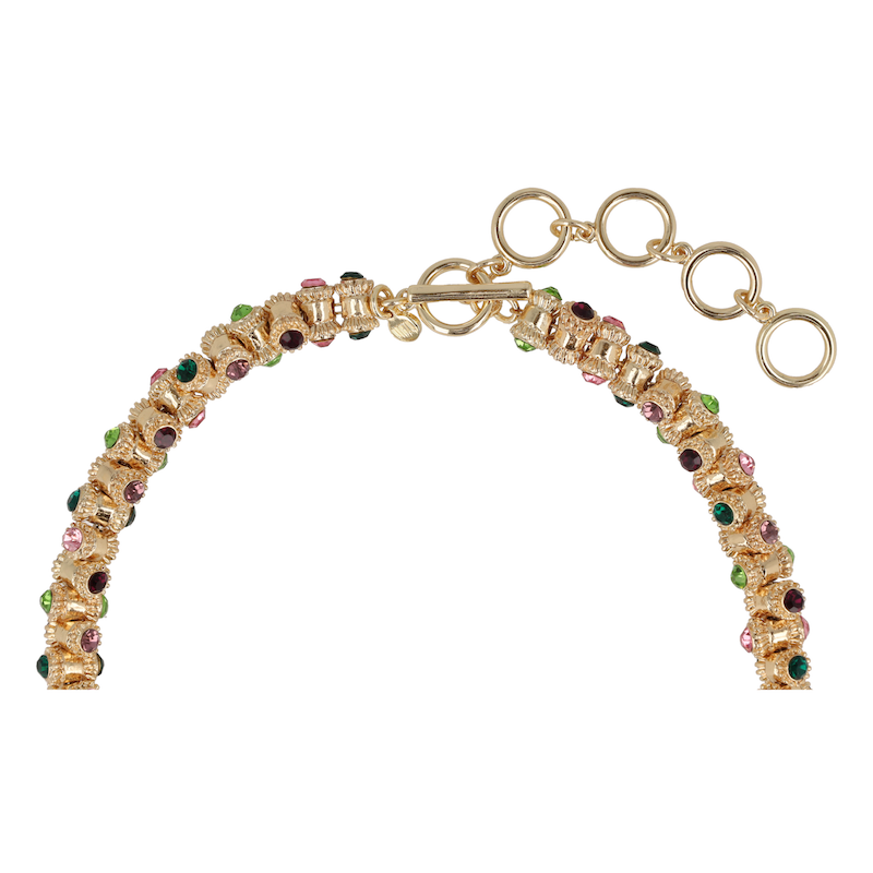 Otazu Vintage Barrel Necklace Multicolor - Gold