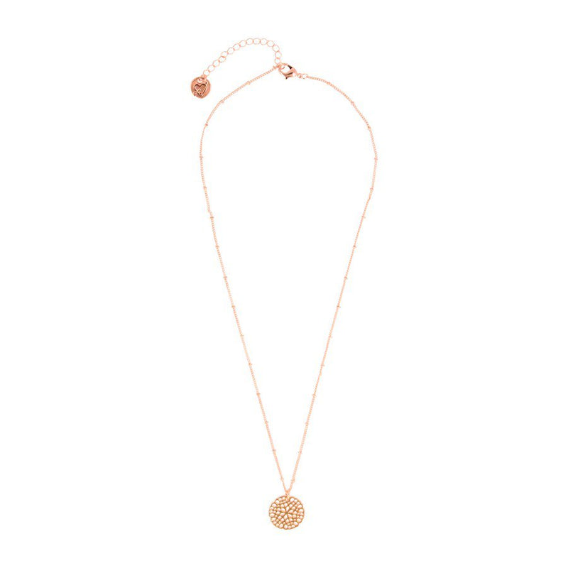 Flower Disc Necklace Rosé Gold