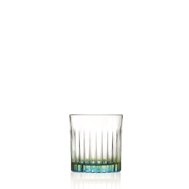 Tumbler Glas met een groen/blauw kleuraccent set/6