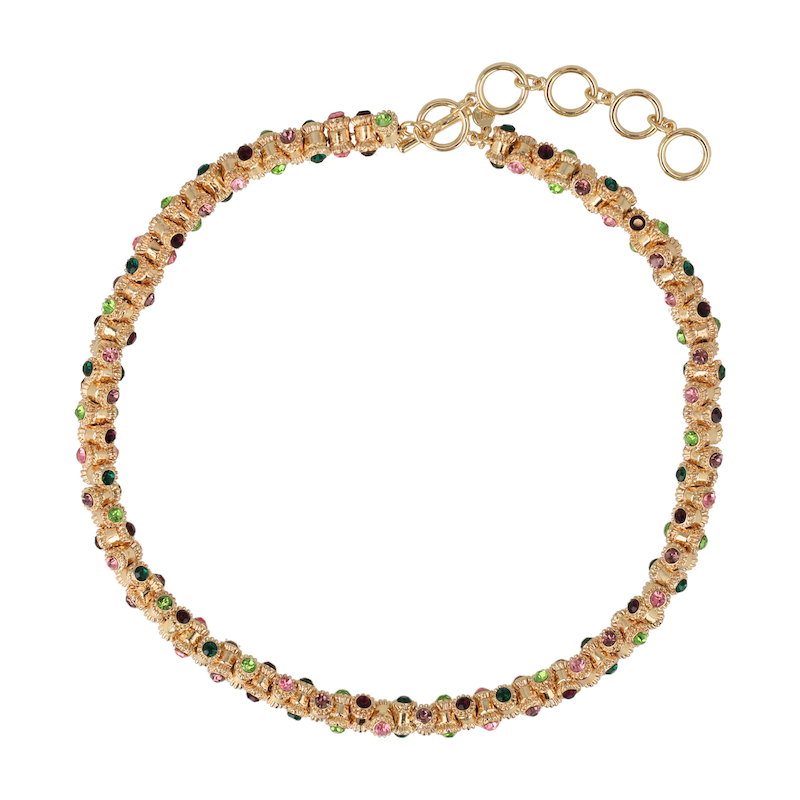 Otazu Vintage Barrel Necklace Multicolor - Gold