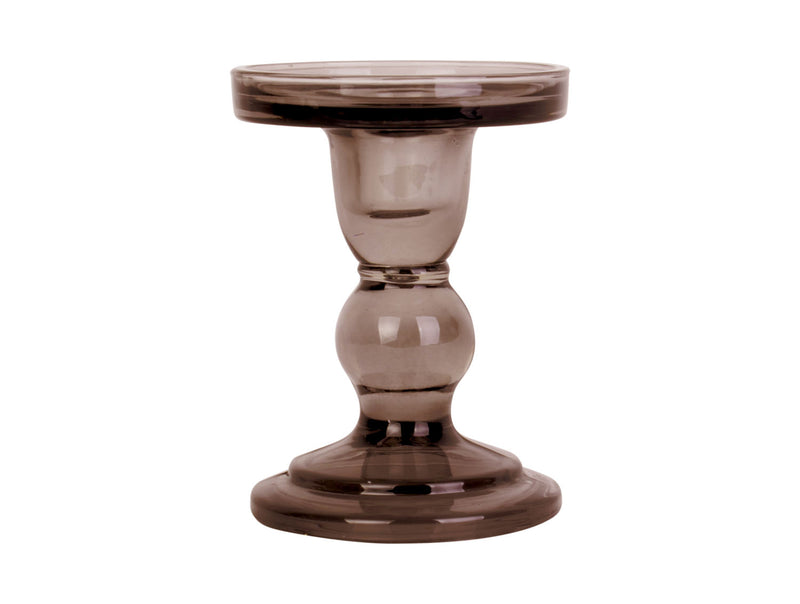 Present Time Candle holder Glass Art Brown