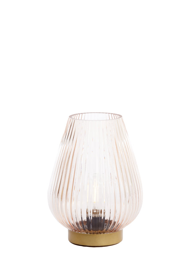 Light & Living Tafellamp TAJERA glas perzik - goud
