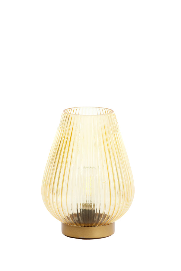 Light & Living Tafellamp TAJERA glas okergeel - goud