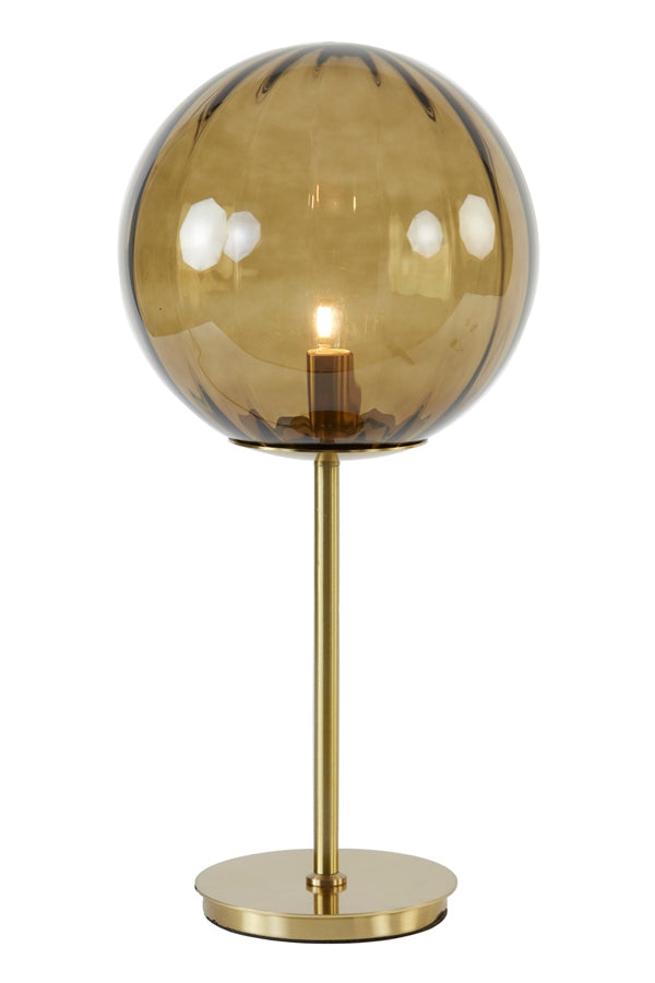 Tafellamp Ø20x43 cm MAGDALA glas bruin goud