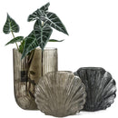 Vaas glas schelp antraciet