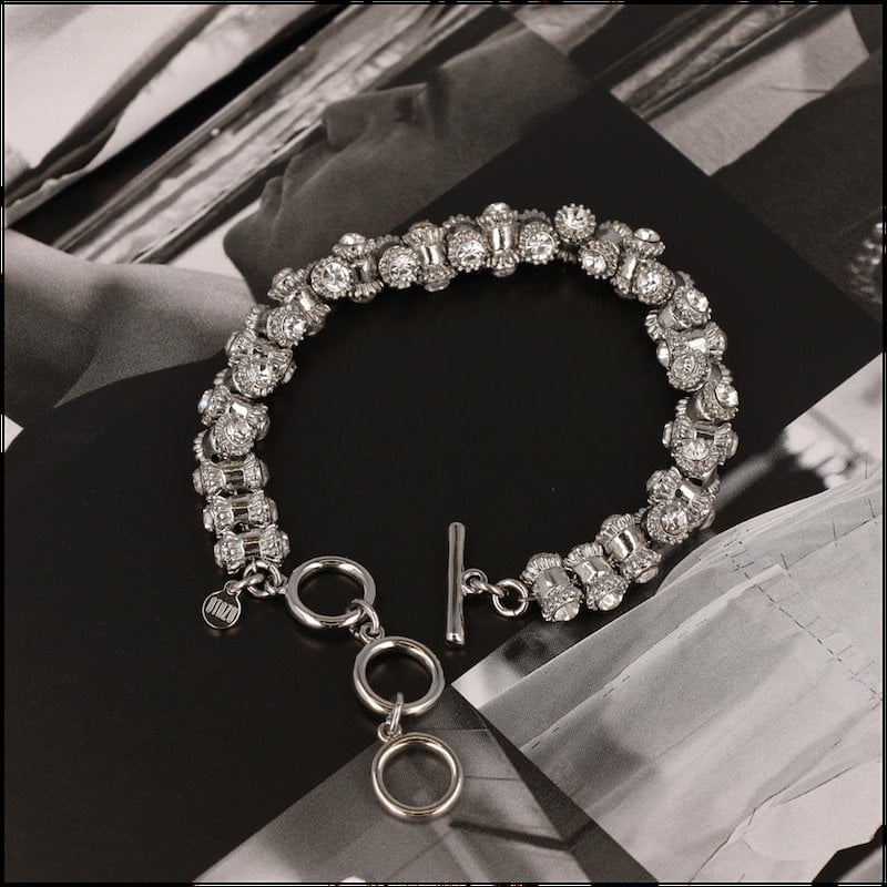 Otazu Vintage Barrel Bracelet - Rhodium